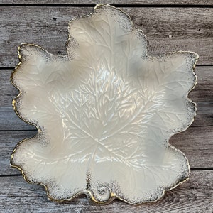 MCM California Original Pottery Maple Leaf Dish