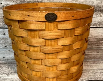 Vintage Peterboro Waste Basket/Planter w/ Plastic Insert