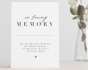 In Loving Memory Zeichen, druckbares In Loving Memory Zeichen für Hochzeit, Gedenkzeichen, In Memory Zeichen Modern Minimalist