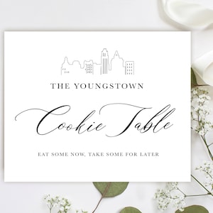 Youngstown, OH Cookie Table Sign, 8x10&quot;, Digital Download, DIY, Dessert Table Sign, Cookie Bar Sign, Cookie Bar