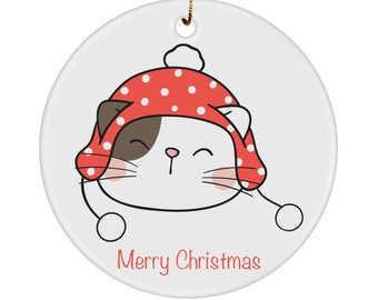 Kitty in Ski Hat Ornament