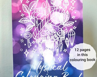Mystical Witch Mini Colouring Book | 12 Pages | Enchanted Witchy Designs | Creative Self Care Gift