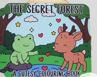 Secret Forest Mini Colouring Book | 16 Pages | Bold and Easy Animal Designs | Creative Self Care Gift