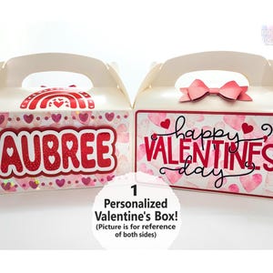 Personlig presentask för alla hjärtans dag | Vit och röd godishållare för barn | Anpassad presenthållare för högtider