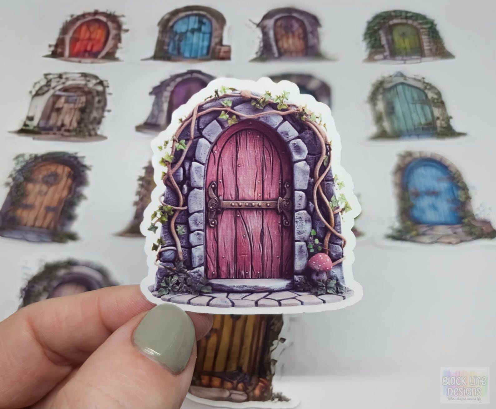 Fairy Door Stickers | Set of 15 | Enchanted Garden Sticker Paper Die ...