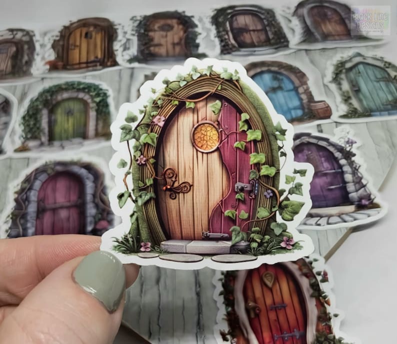 Fairy Door Stickers | Set of 15 | Enchanted Garden Sticker Paper Die ...