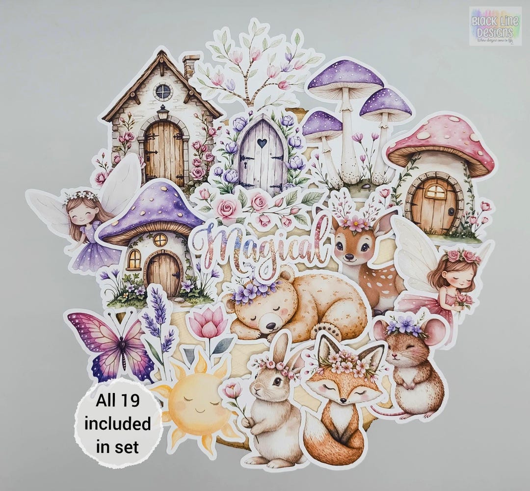 Fairy Garden Stickers | Set of 19 | Woodland Fantasy Sticker Paper Die ...