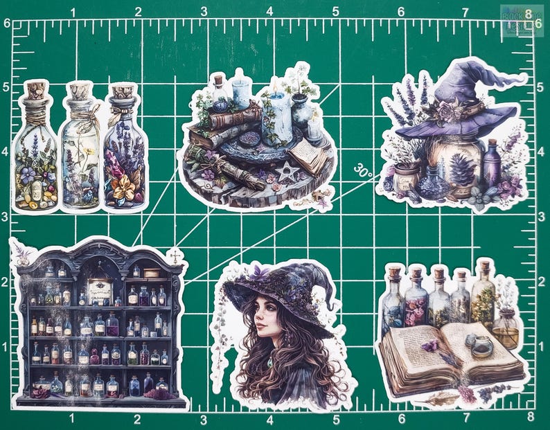 Realistic Apothecary Witch Stickers | Set of 12 | Fantasy Glossy ...