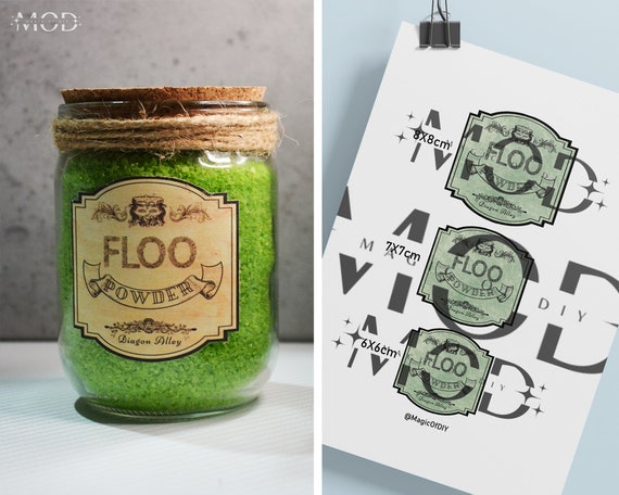 FLOO Powder PRINTABLE DIY Bottle/jar Potion Label - Etsy