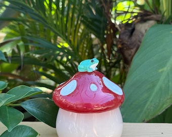 RESIN Mushroom JEWELRY box mini RESIN  storage container
