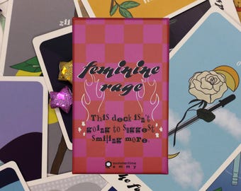 Feminine Rage Tarot Deck – 78 Card Indie Tarot Inspired by Anger, Boundaries, & Shadow Work