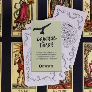 Corvidae Tarot Deck – 78 Card Minimalist Crow Tarot for Reflection & Intuition
