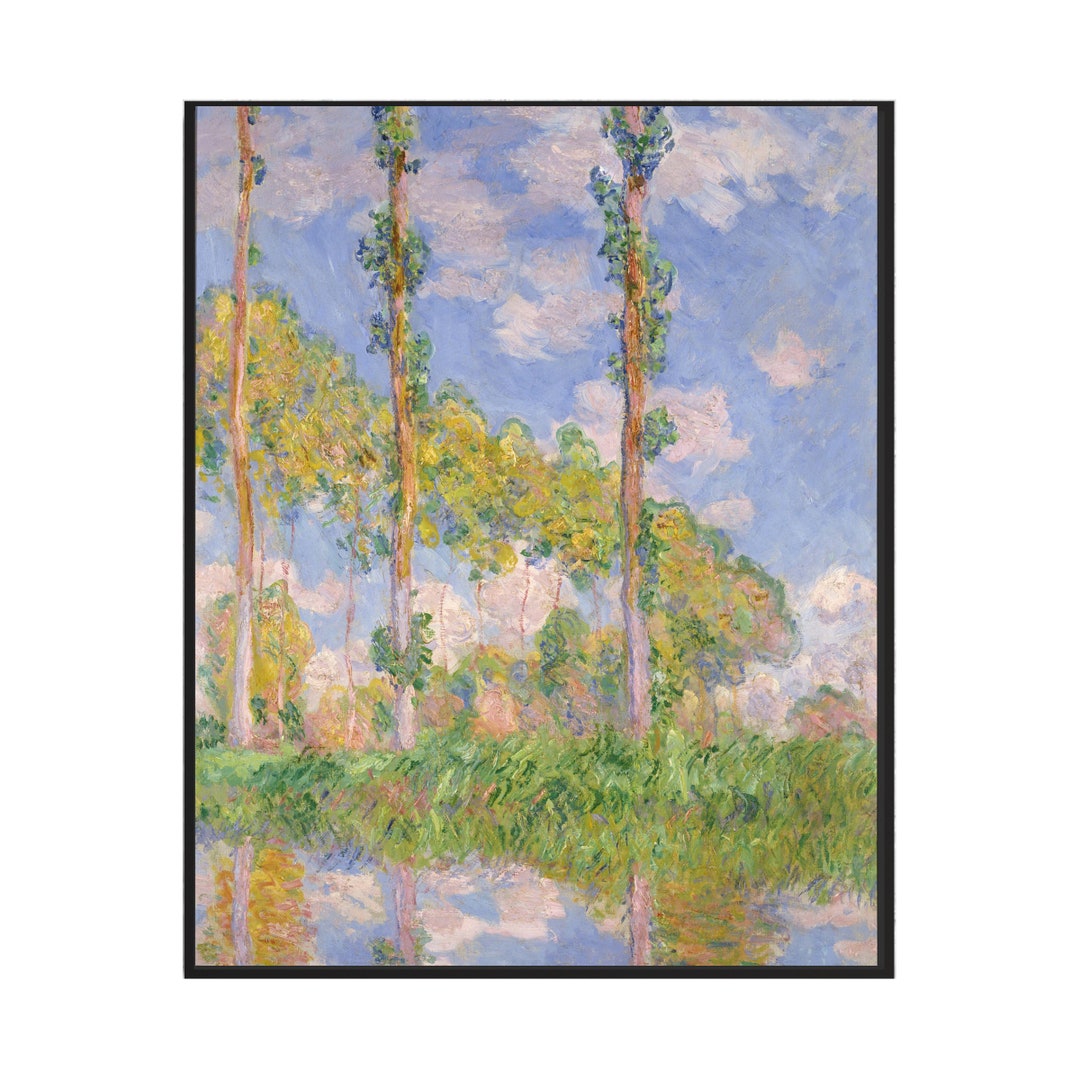 Printed Paintings Stampa su Tela (100x70cm): Claude Monet - Gli abeti a Varengeville