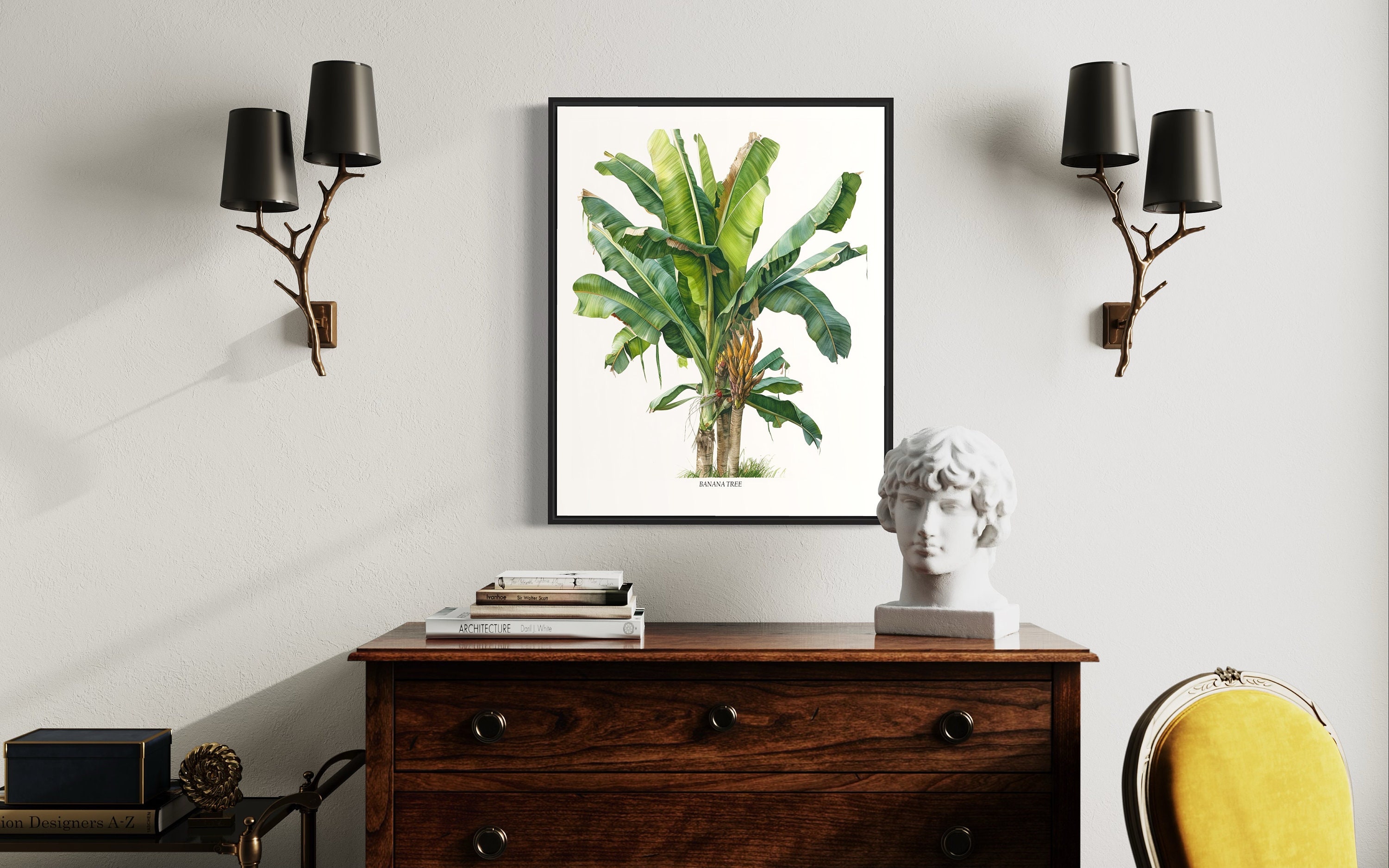 Banana Tree Art Print Banana Tree Wall Art Poster Etsy