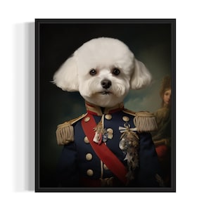 Bichon Frise Poster Art Print, Dog General Humor Wall Art Decor, Dog Lover, Pet Artwork Painting