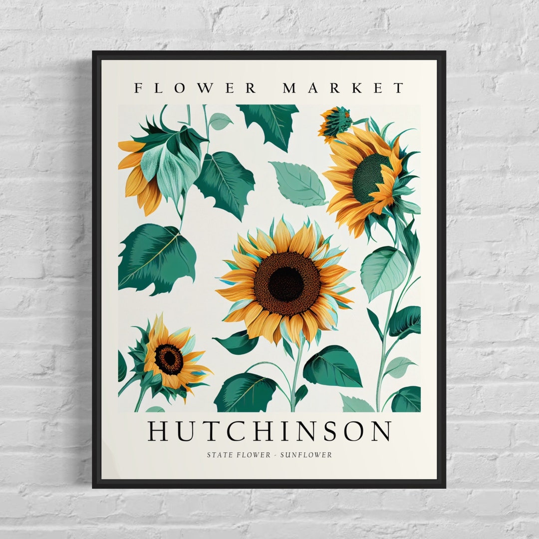 Hutchinson Kansas Flower Market Art Print, Hutchinson Flower Wall Art