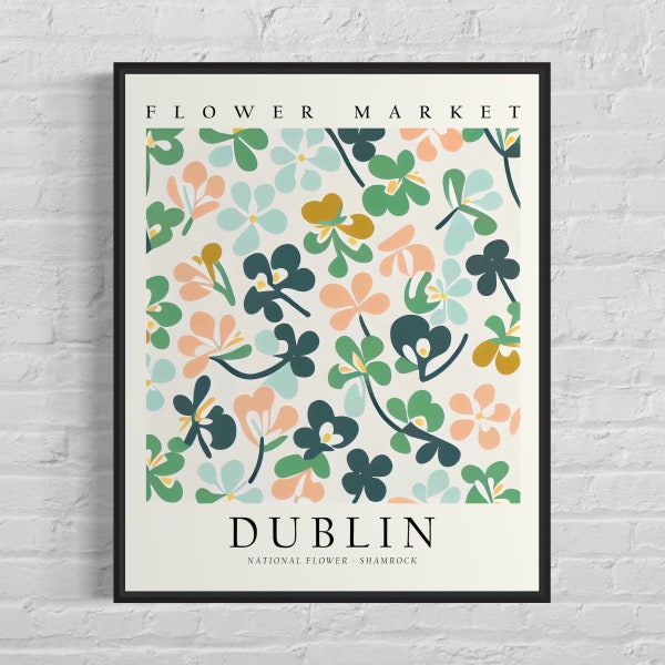 Dublin Ireland Flower Market Art Print, Dublin Flower Poster Wall Art