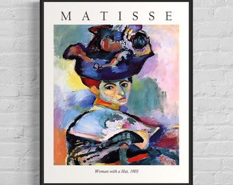 Henri Matisse - Woman with a Hat, 1905 - Vintage Gallery Wall Art, Matisse Poster Artwork