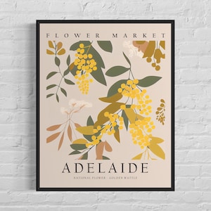 Adelaide Australia Flower Market Art Print, Adelaide Flower Poster Wall Art