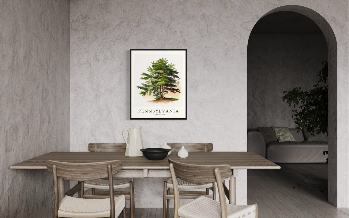 Pennsylvania State Tree Art Print Eastern Hemlock Tree Wall - Etsy