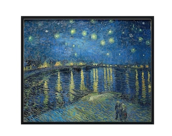 Vincent Van Gogh Poster Art Print - Starry Night Over the Rhone (1888)  - Vintage Gallery Wall Art, Van Gogh Poster Artwork