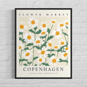 Copenhagen Denmark Flower Market Art Print, Copenhagen Flower Poster Wall Art