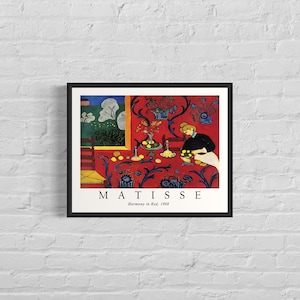 Henri Matisse - Harmony in Red, 1908 - Vintage Gallery Wall Art, Matisse Poster Artwork