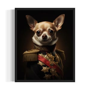 Chihuahua Terrier Poster Art Print, Dog General Humor Wall Art Decor, Dog Lover, Pet Artwork Painting