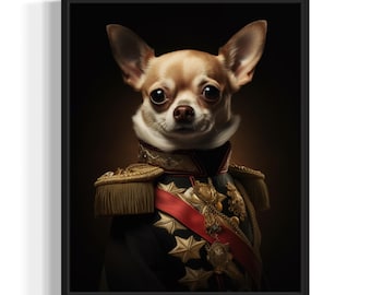 Chihuahua Terrier Poster Art Print, Dog General Humor Wall Art Decor, Dog Lover, Pet Artwork Painting
