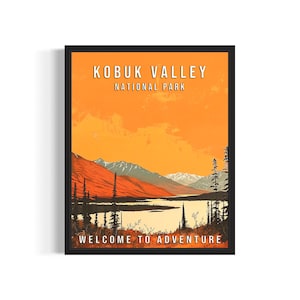 Kobuk Valley National Park Art Print Poster, Vintage Retro Landmarks Decor