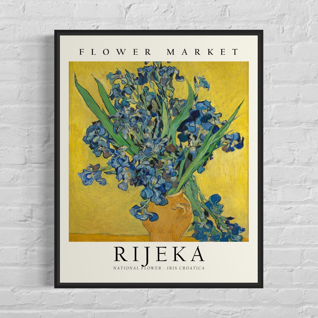 Rijeka Croatia Flower Market Art Print, Iris Flower Wall Art Poster Etsy