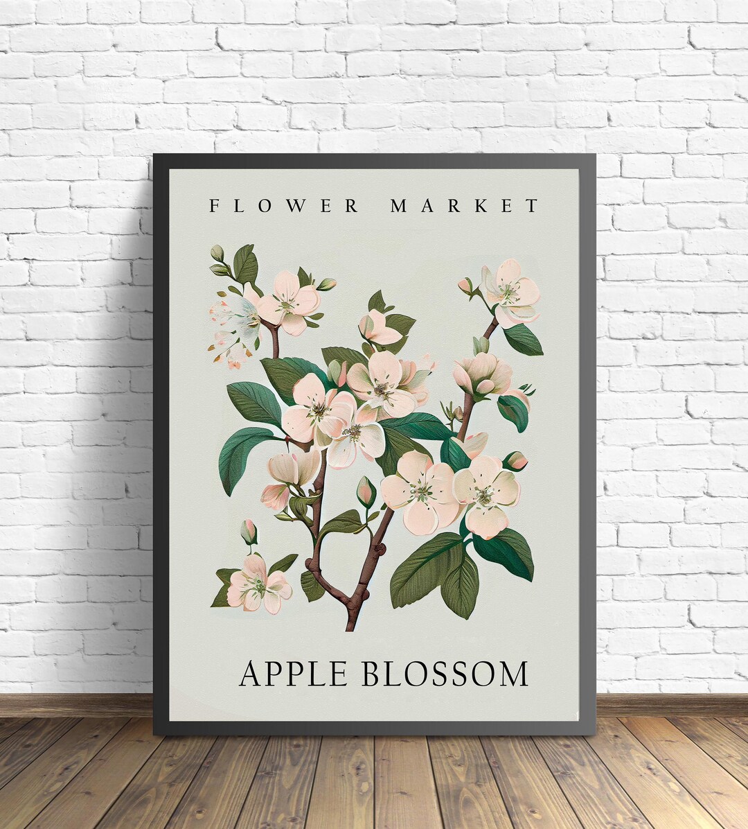 Apple Blossom Flower Market Art Print, Apple Blossom Wall Art