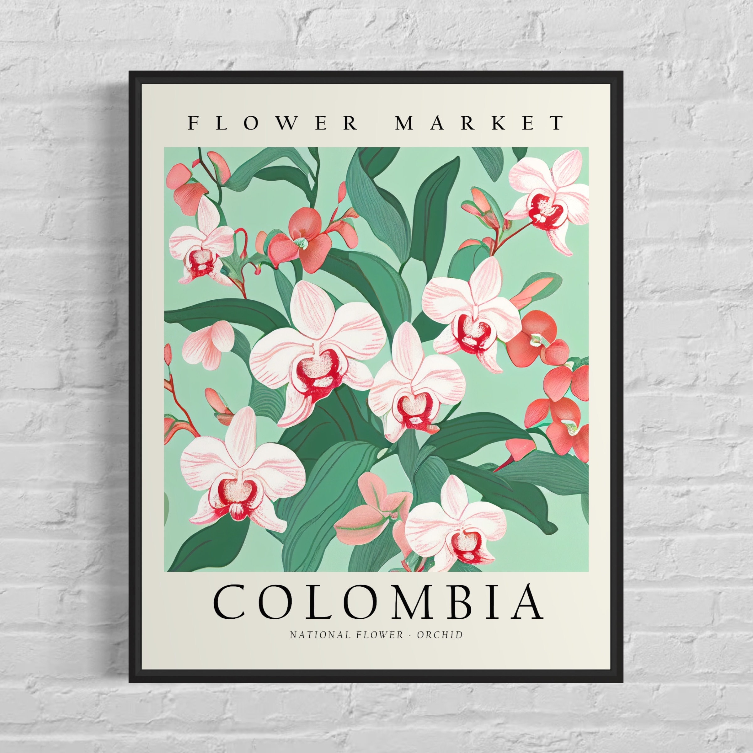 Colombia Flower Market Art Print, Colombia Flower, Orchid Wall Art