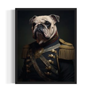 Bulldog Poster Art Print, Dog General Humor Wall Art Decor, Dog Lover, Pet Artwork Painting