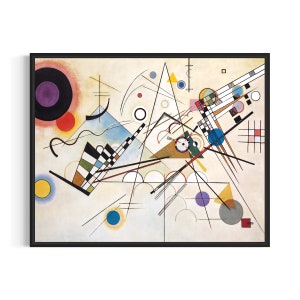 Vassily Kandinsky - Composition VIII Poster Art Print, Gallery Artwork Painting, High Quality Print.
