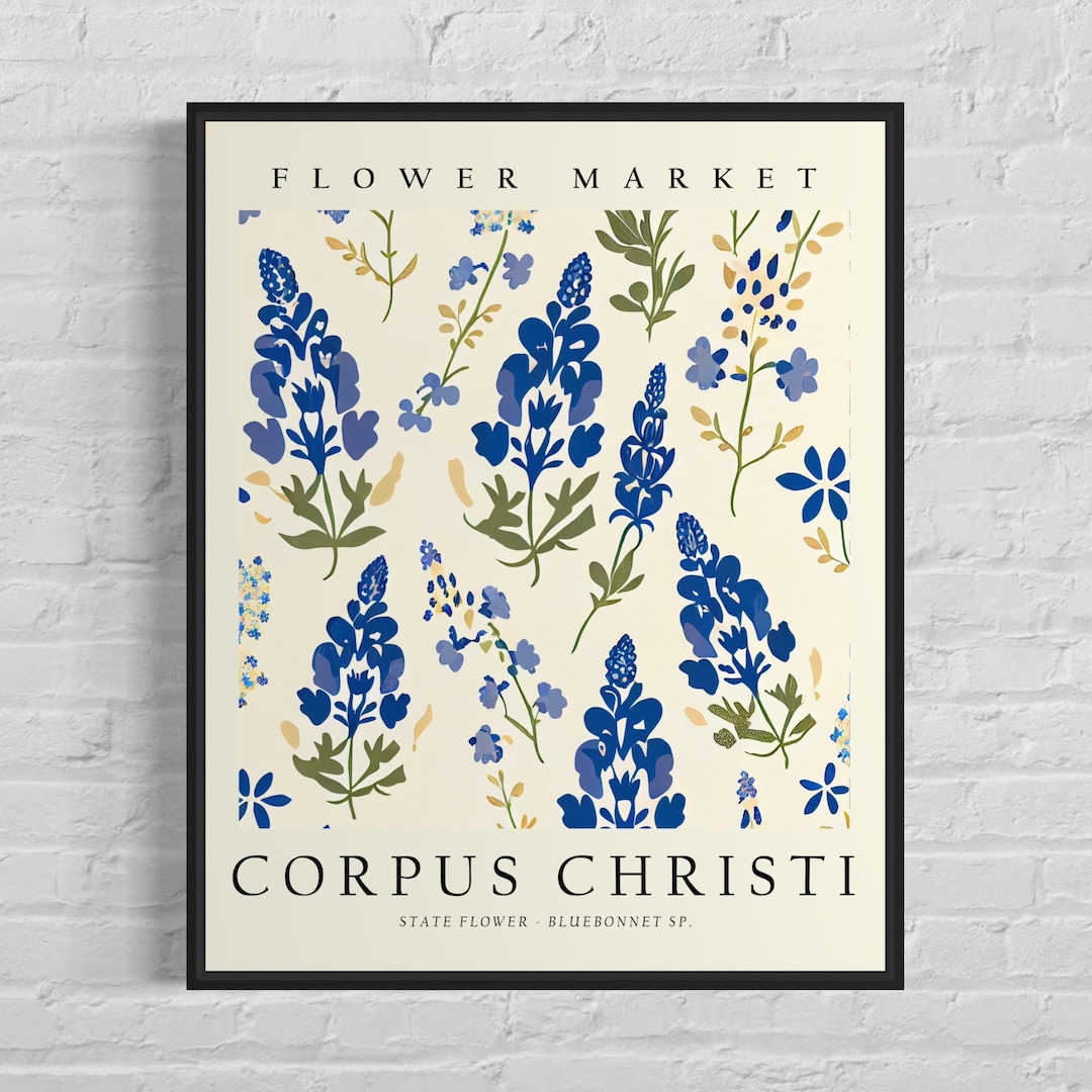 Corpus Christi Texas Wild Flower Market Art Print, Corpus Christi