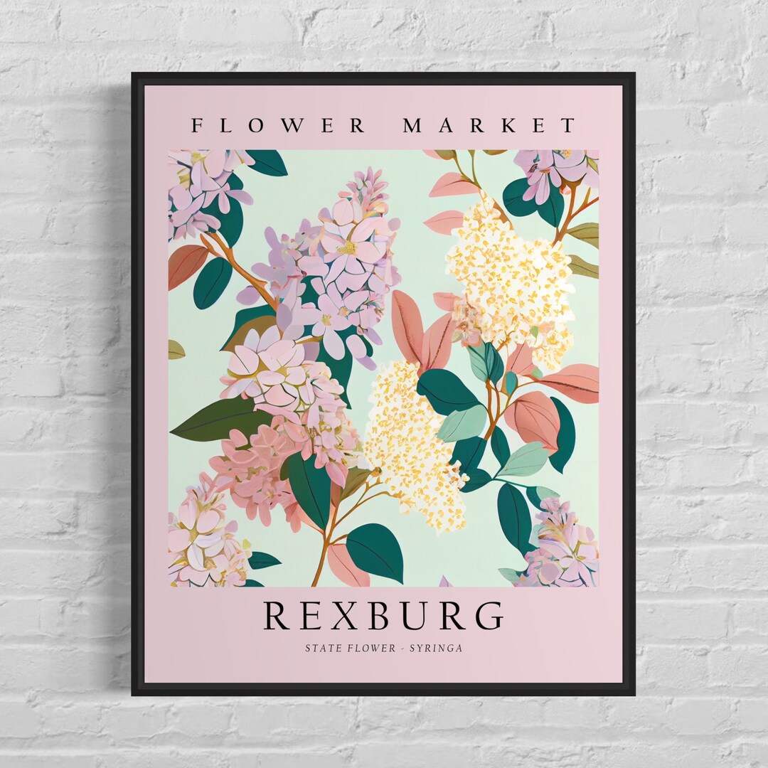 Rexburg Idaho Flower Market Art Print, Rexburg, Syringa Wall Art