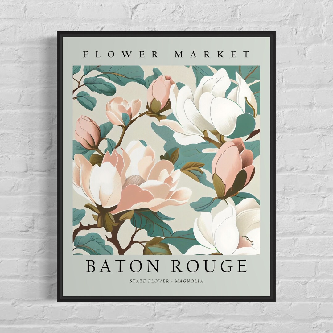 Baton Rouge Louisiana Wild Flower Market Art Print Baton Etsy