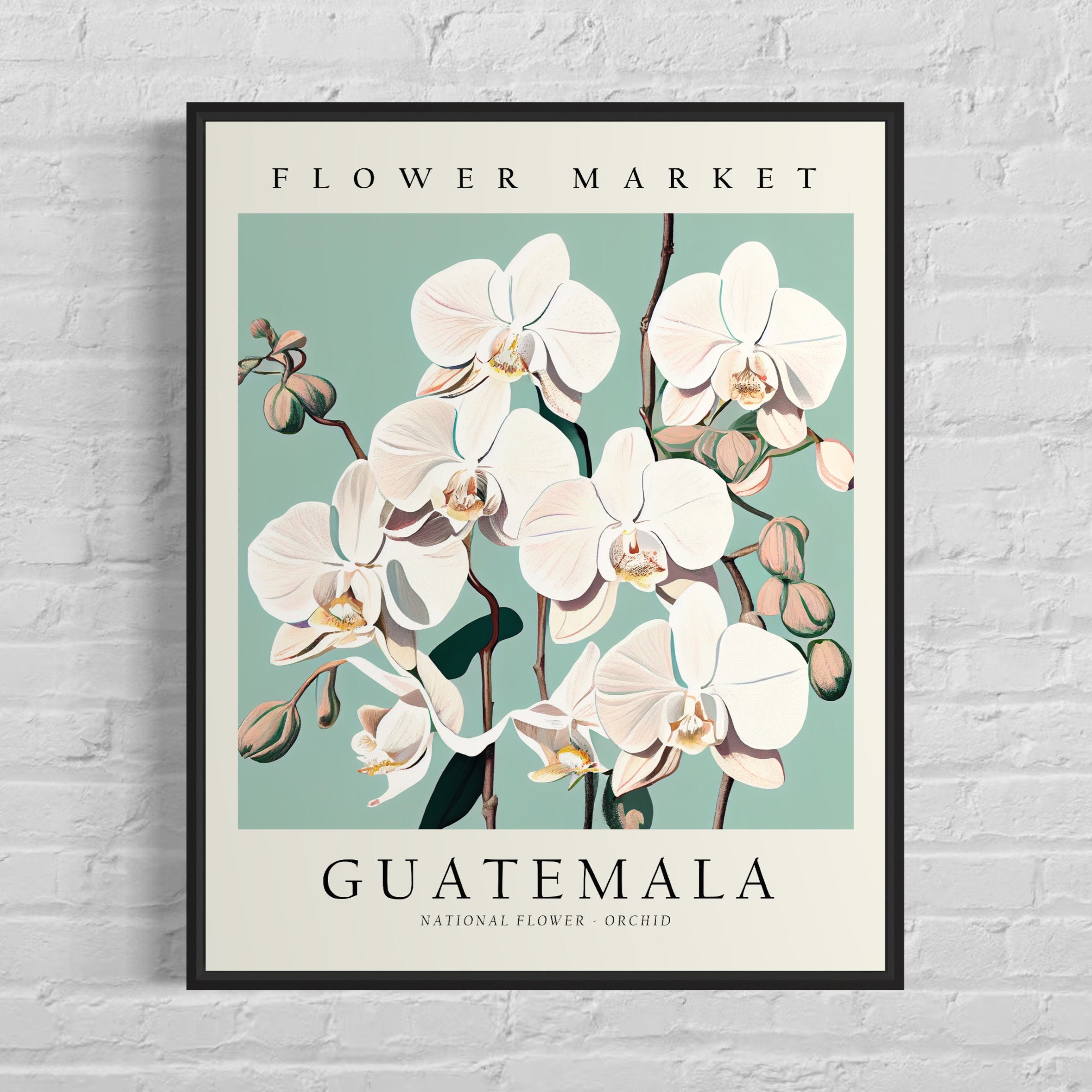 Guatemala Flower Market Art Print, Guatemala Flower, Orchid Wall