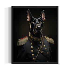 Great Dane Poster Art Print, Dog General Humor Wall Art Decor, Dog Lover, Pet Artwork Painting