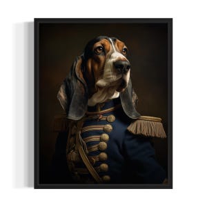 Basset Hound Poster Art Print, Dog General Humor Wall Art Decor, Dog Lover, Pet Artwork Painting