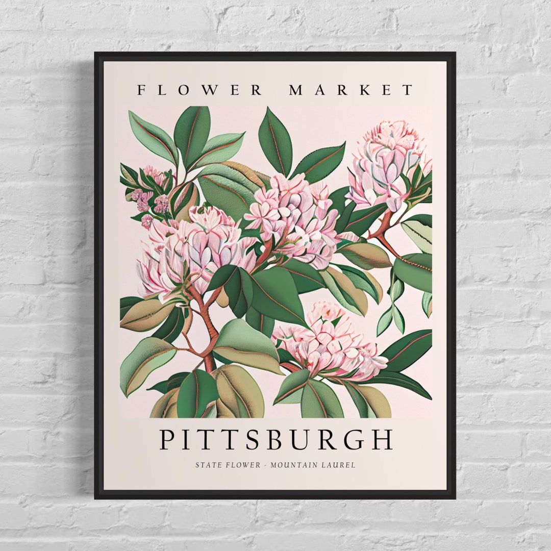 Pittsburgh Pennsylvania Flower Market Art Print, Pittsburgh, Mountain