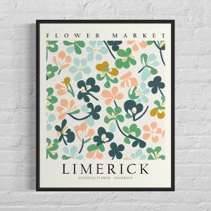 Limerick Ireland Flower Market Art Print, Iris Flower Wall Art Poster