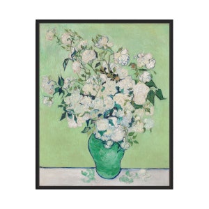 Vincent Van Gogh Poster Art Print - Roses (1890) - Vintage Gallery Wall Art, Van Gogh Poster Artwork