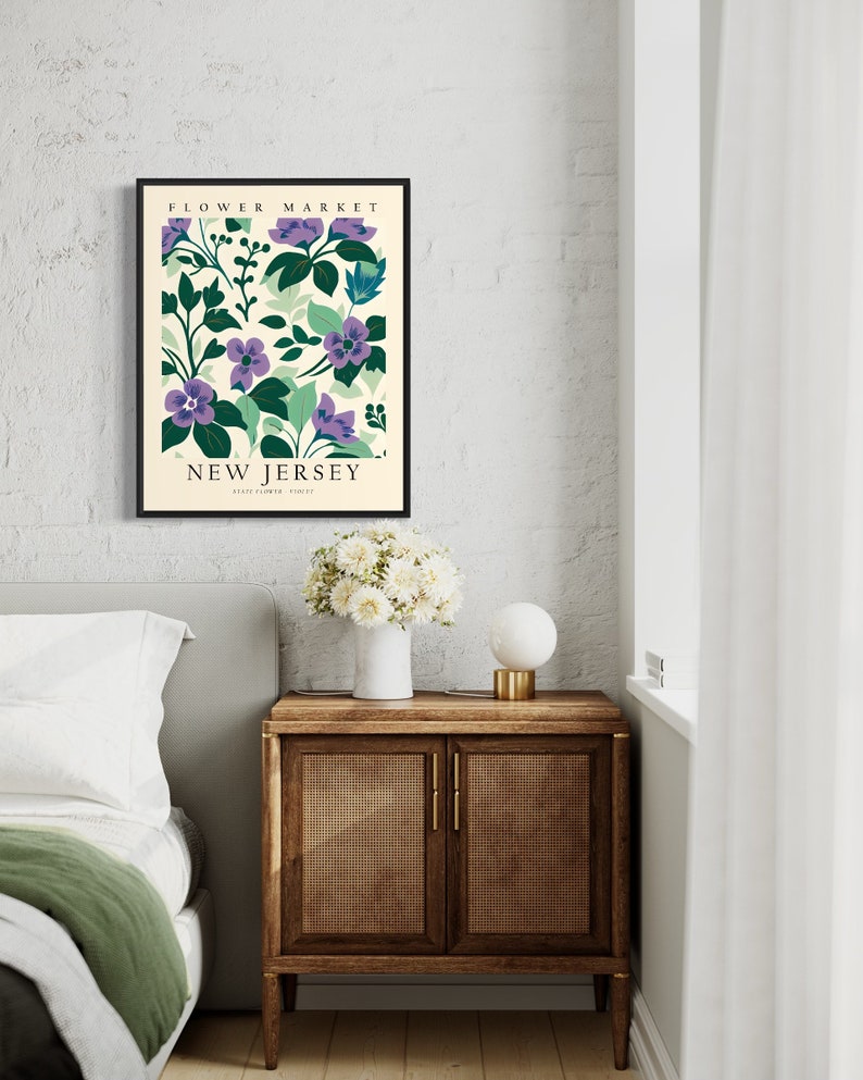 New Jersey State Flower New Jersey Flower Market Art Print Etsy