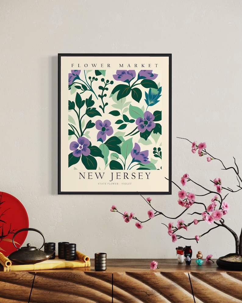 New Jersey State Flower New Jersey Flower Market Art Print Etsy