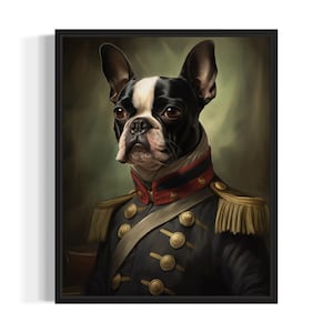 Boston Terrier Poster Art Print, Dog General Humor Wall Art Decor, Dog Lover, Pet Artwork Painting