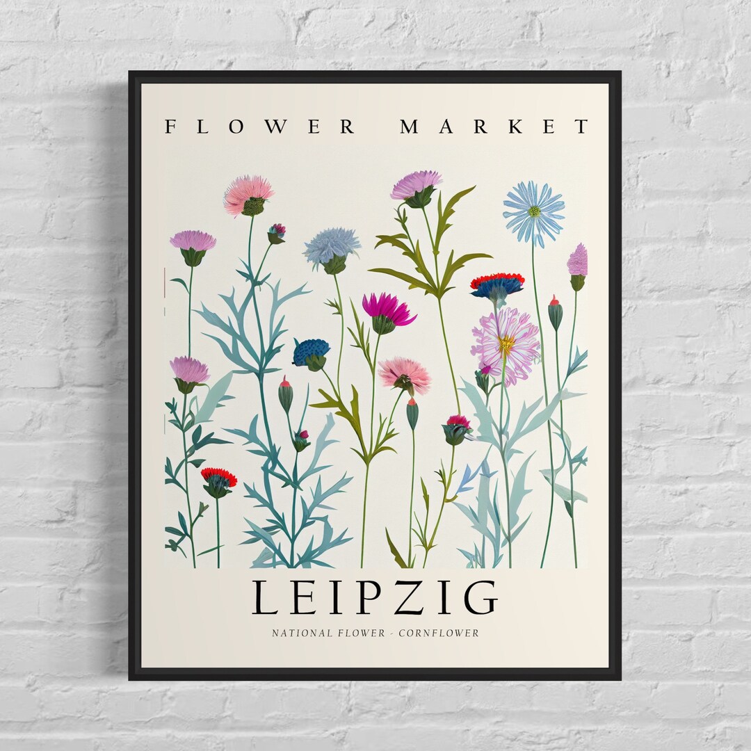 Leipzig Germany Flower Market Art Print, Leipzig Flower Poster Wall Art Etsy
