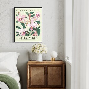 Colombia National Flower, Colombia Flower Market Art Print, Cattleya