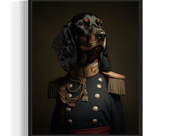 Gordon Setter Poster Art Print, Dog General Humor Wall Art Decor, Dog Lover, Pet Artwork Painting